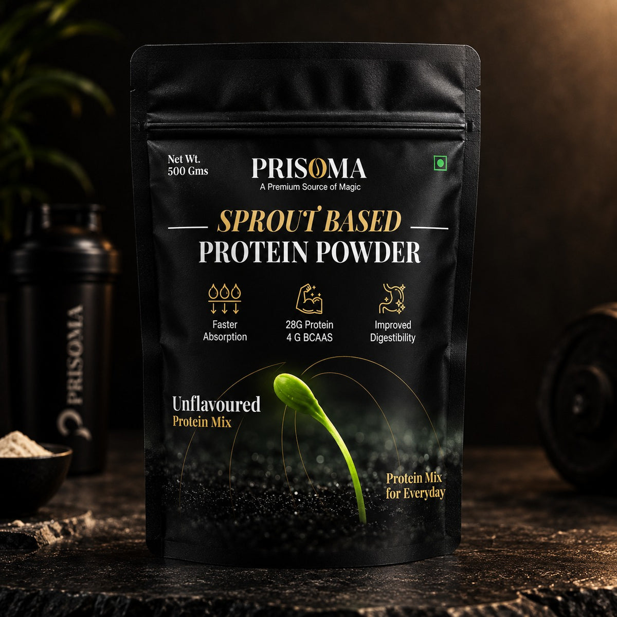 Prisoma Sprout-Based Protein – Unflavoured 500 Gms
