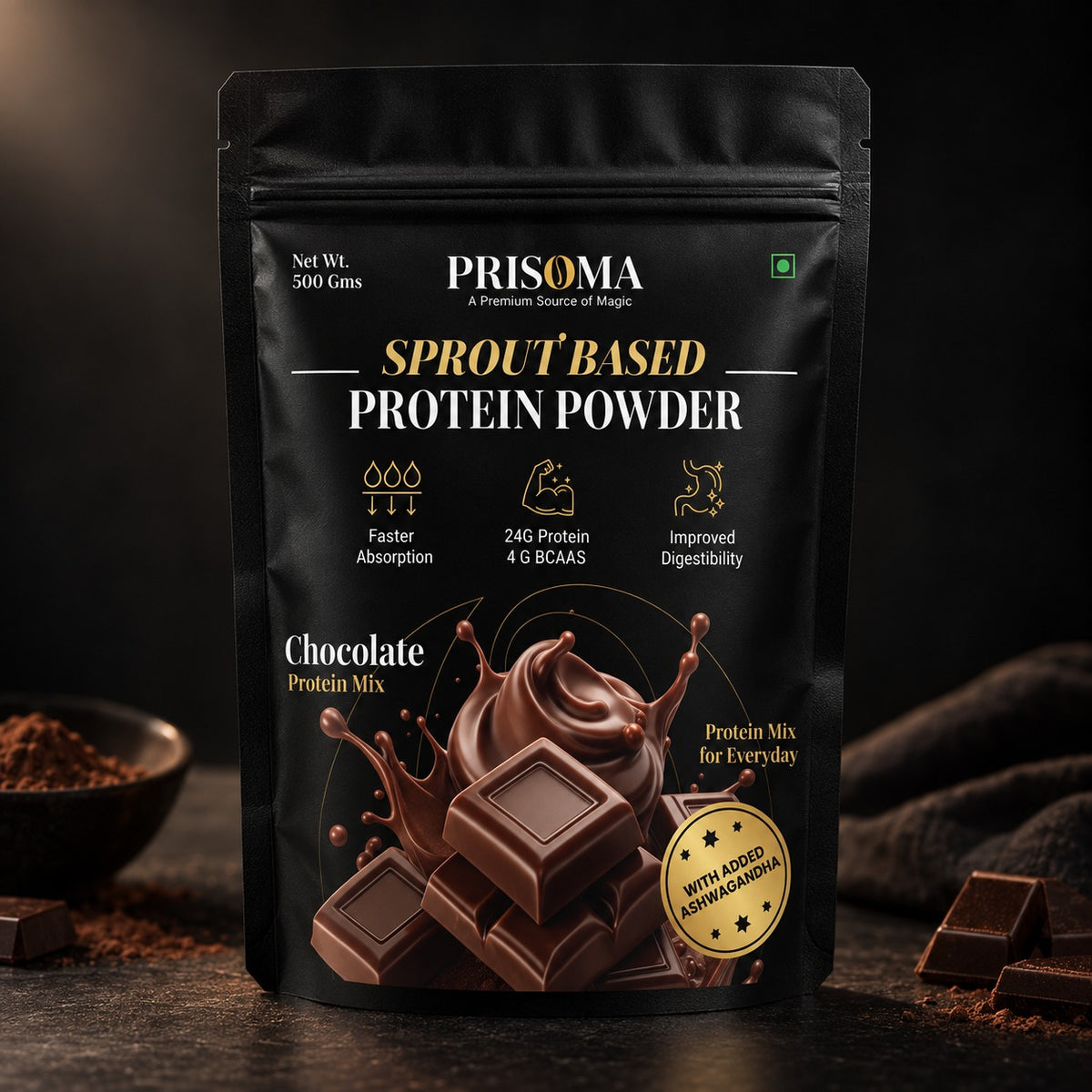 PRISOMA Sprout-Based Protein – Chocolate 500 gms